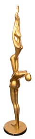 Abstract Nude Couple Gilt Metal Sculpture, 1970s