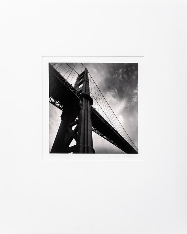 Michael Kenna "Golden Gate Bridge" Gelatin Print: Michael Kenna (British, b. 1953), "Golden Gate Bridge, Study #11, San Francisco", Sepia-Tone Gelatin Silver Print, 1990, printed in 1998, signed and dated in pencil lower right and numbered edition "1