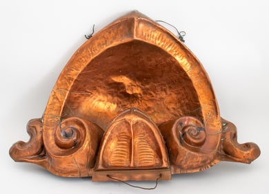 French Shield Form Copper Architectural Element