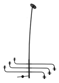 Modern Black Metal 6-Light Chandelier