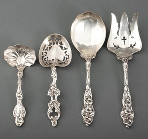 American Sterling Silver Serving Flatware, 4 Pcs.