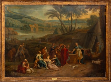 Nicolas Poussin School Biblical Scene Oil Canvas