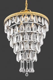 Conical Tiered Glass Drop Pendant Chandelier
