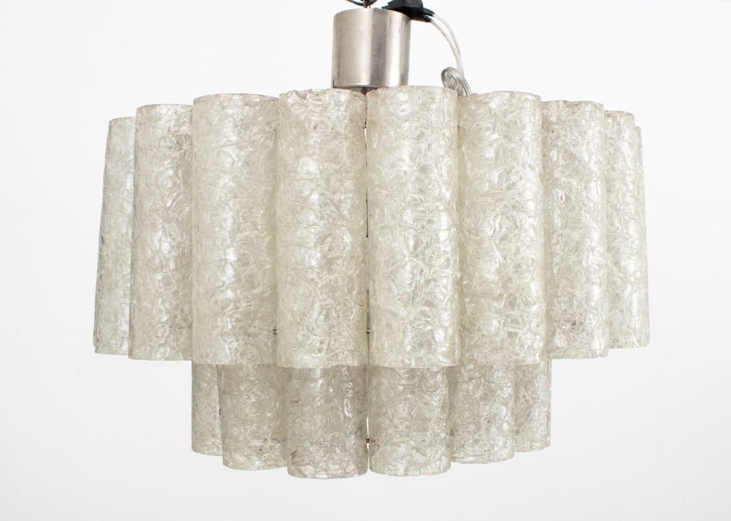 Mid-Century Lucite Ice-Glass Ceiling Pendant Light (1 of 4)
