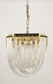 Mid-Century Modern Ribbon Lucite Chandelier