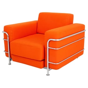Le Corbusier LC2 Style Orange Sleeper Chair