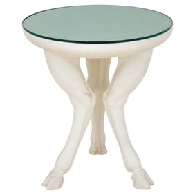 Dickinson Style Angora Goat Leg Gueridon Table