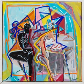 Eva Bouzard-Hui Abstract Composition Acrylic, 1995