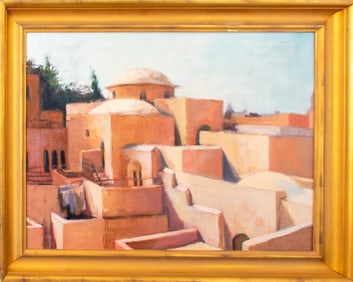 20th Century School Old City Oil on Canvas
