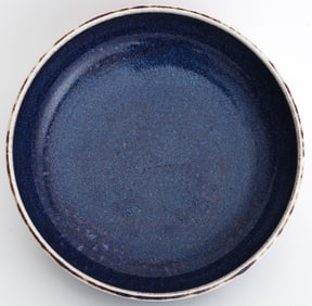 Thomas Bezanson Blue Glazed Porcelain Shallow Bowl