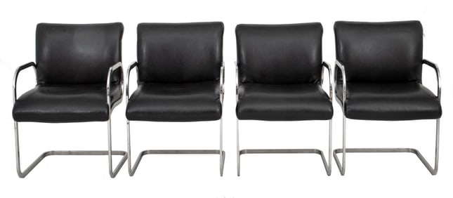 Brno Style Modern Cantilevered Armchairs, 4