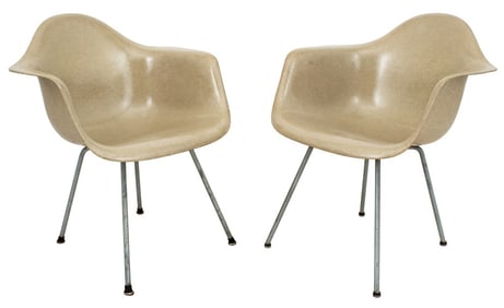 Charles and Ray Eames "DAX" Armchairs, Pair