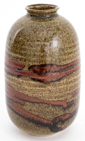 Thomas Bezanson Art Pottery Tenmoku Glazed Vase