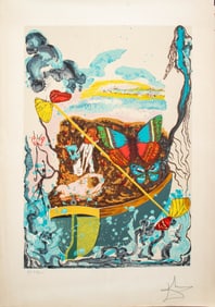 Salvador Dali "Dawn (Six of Swords)" Lithograph