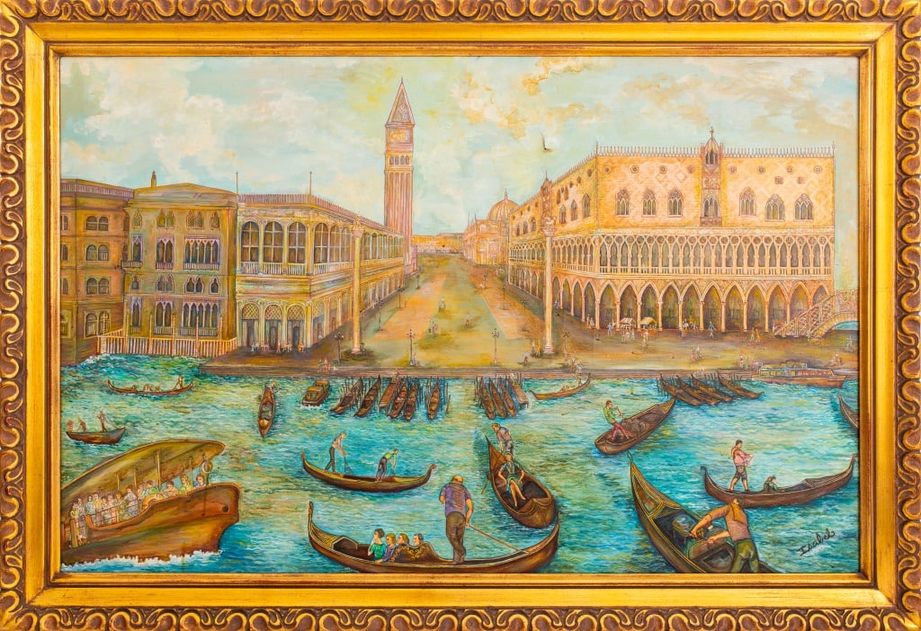 Isabel Venetian School Style Piazza San Marco Oil (1 of 8)