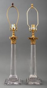Vaughan Neoclassical Style Column Table Lamps, 2