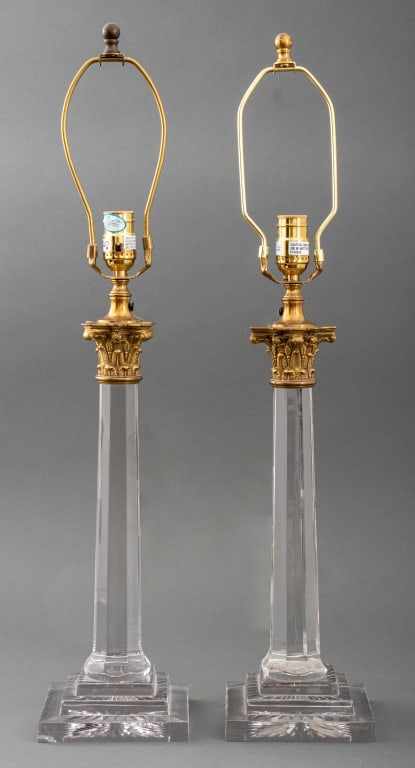 Vaughan Neoclassical Style Column Table Lamps, 2 (1 of 12)