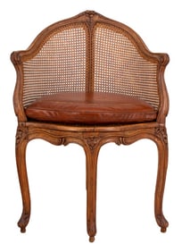 Louis XV Caned Beechwood Fauteuil de Bureau