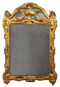 Italian Baroque Carved Giltwood Mirror, 18th C.