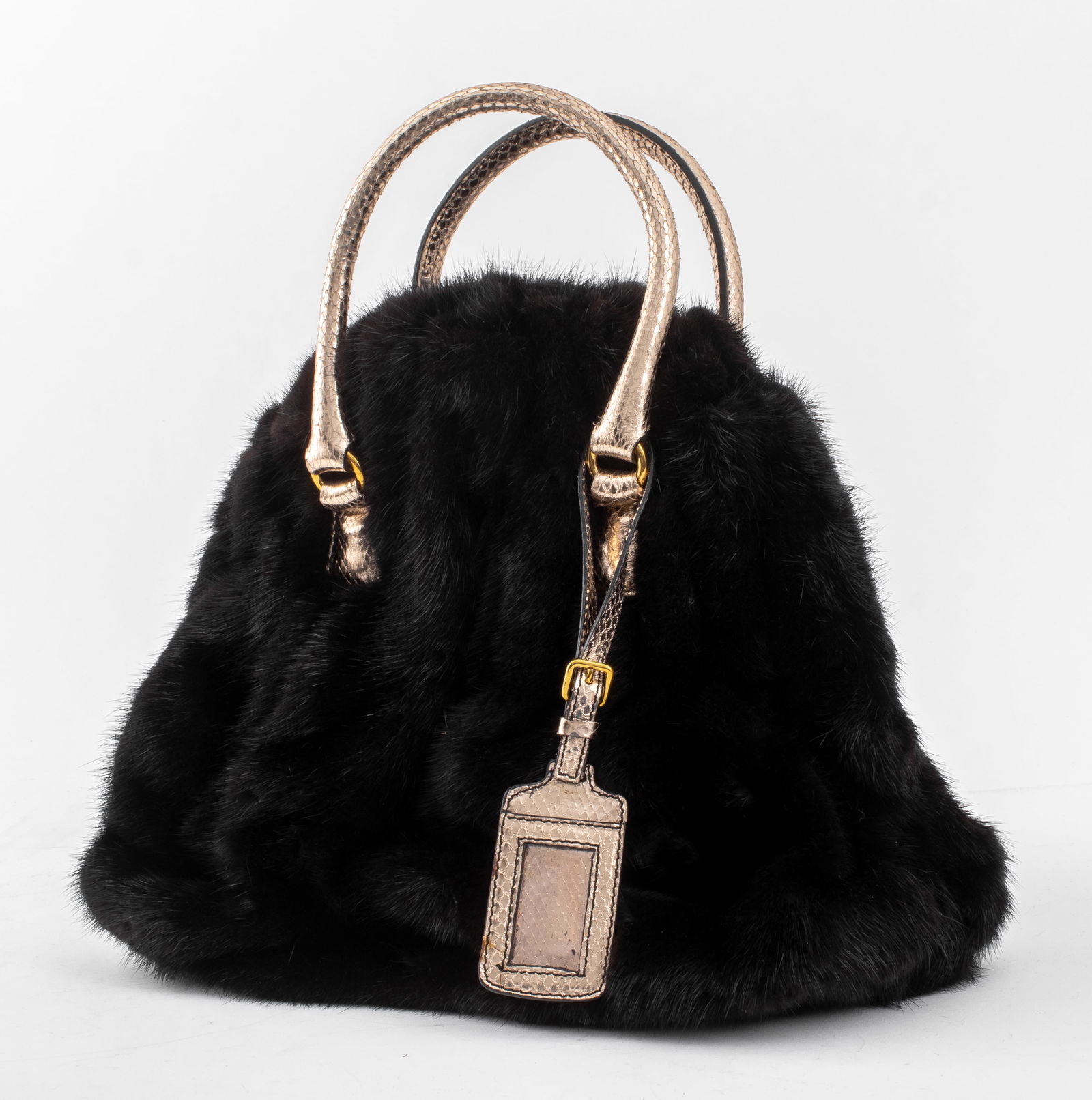 Valentino Black Mink Fur Handbag (1 of 8)