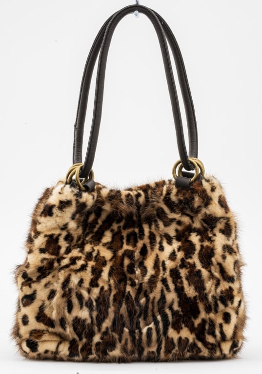 Adrienne Landau Leopard Print Rabbit Fur Bag (1 of 8)
