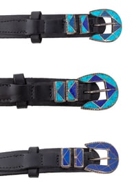 Navajo Sterling, Turquoise & Lapis Belt Buckles, 3