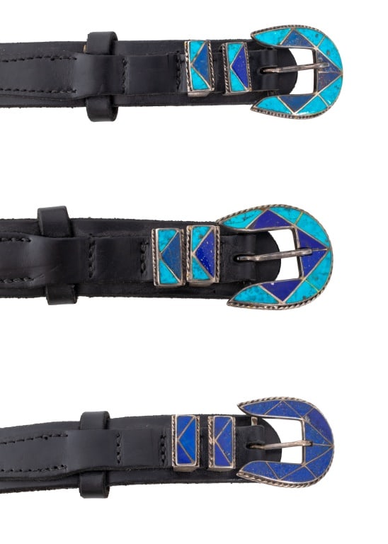 Navajo Sterling, Turquoise & Lapis Belt Buckles, 3 (1 of 18)