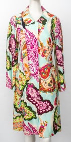 Christian Lacroix Silk Blend Paisley Print Coat