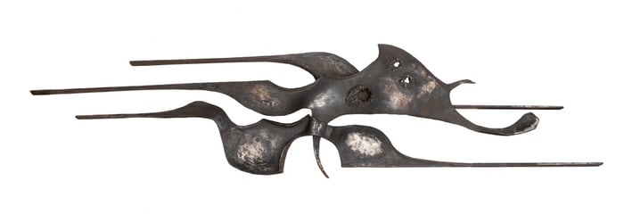 Jaros Brutalist Forged Iron Wall Sculpture