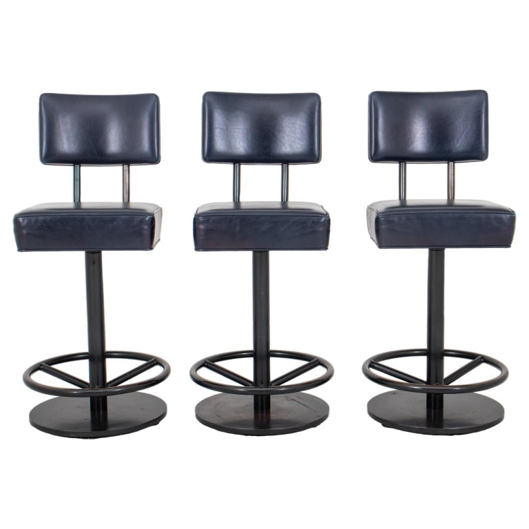 Wyeth Industrial Swivel Barstools Leather, 3 (1 of 10)