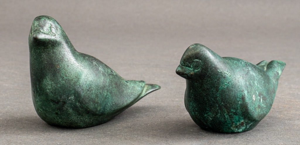 Giacometti Style Verdigris Bronze Birds, 2 (1 of 9)