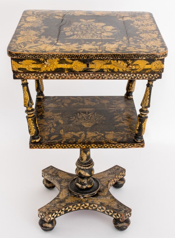 Regency Pen Work and Ebonized Work Table (1 of 10)