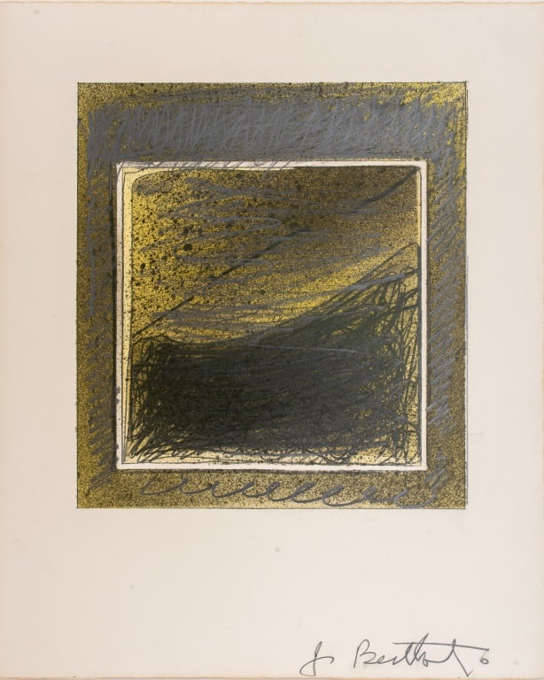 Jake Berthot Abstract Composition Mixed Media: Jake Berthot (American, 1939-2014), Abstract Composition, Mixed Media on Paper, graphite and ink, signed in pencil lower right, unframed. Image: 11" H x 10" W; sheet: 17.5" H x 14" W; board: 19" H x 1