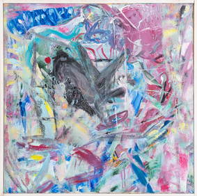 Eva Bouzard-Hui Abstract Composition Oil on Canvas (1 of 7)