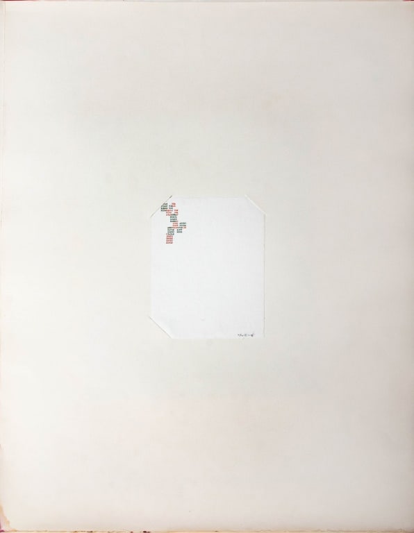 Carl Andre "Yucatan" Xerox Poem Page, 1973 (1 of 3)