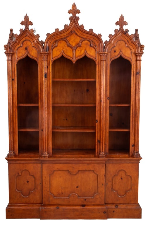 Baker Furniture Gothic Revival Style Oak Cabinet (1 of 13)
