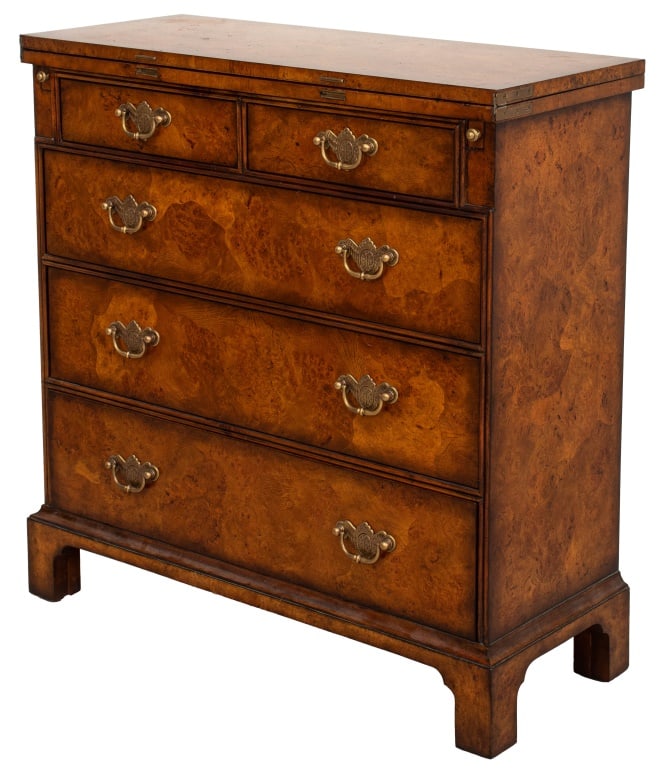 George I Style Burl Walnut Bachelor's Chest (1 of 10)