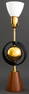 Retro Brass & Walnut Table Lamp, 1970s