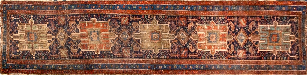 Persian Heriz Runner, 10' 10" x 2" 8" (1 of 5)