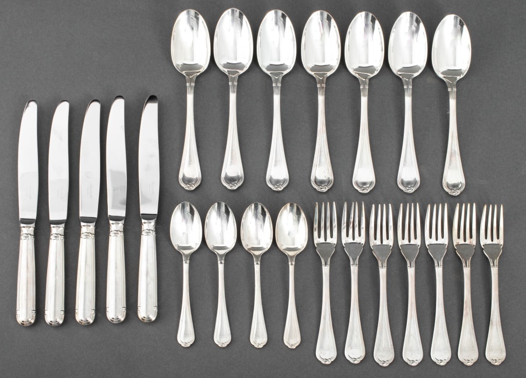 Christofle "Oceana" Silver Plate Flatware Set (1 of 15)