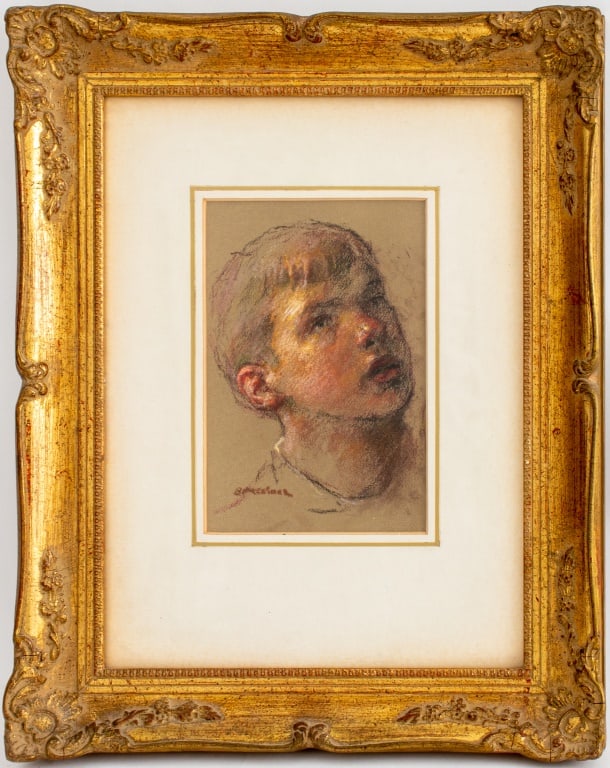 Robert Brackman "Study of Boy" Pastel on Paper (1 of 11)