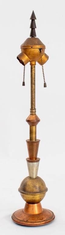 Mid-Century Modern Brass and Copper Table Lamp (1 of 6)