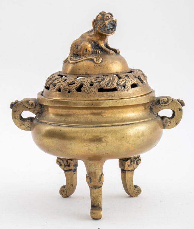 Chinese Tibetan Brass Incense Burner (1 of 10)