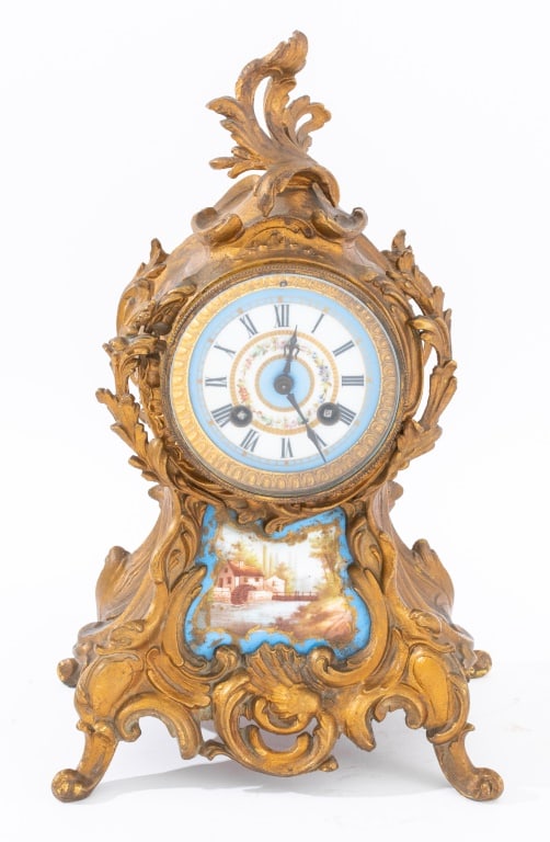 French Rococo Style Mantel Clock, 19th C. (1 of 14)