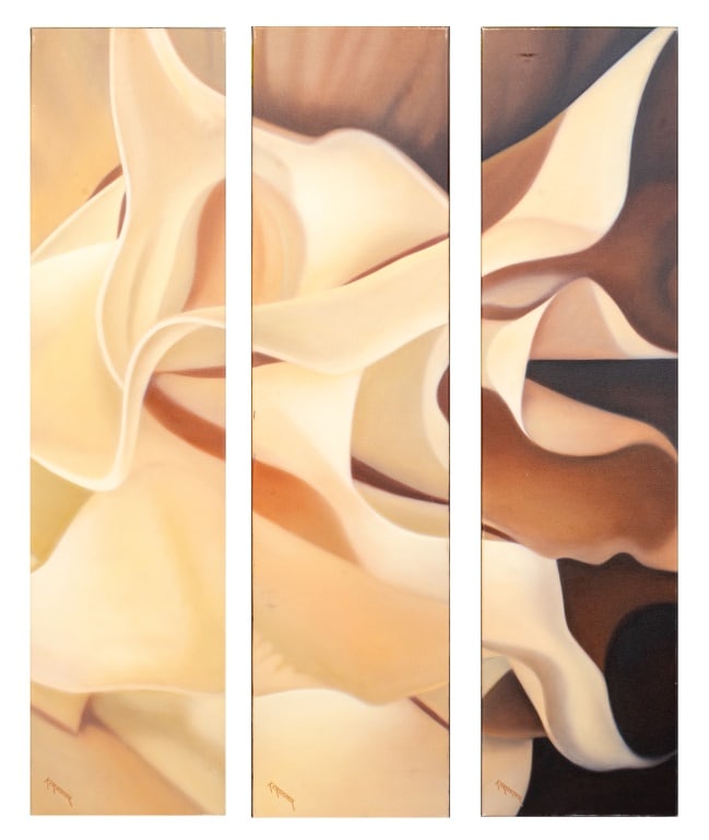 David Kerstetter "Brugmansia" Triptych Oil (1 of 18)