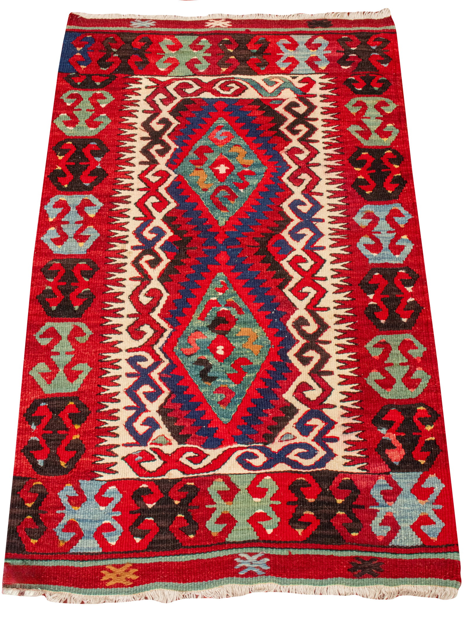 Turkish Woven Kilim Rug, 3' 8" x 1' 6" (1 of 6)