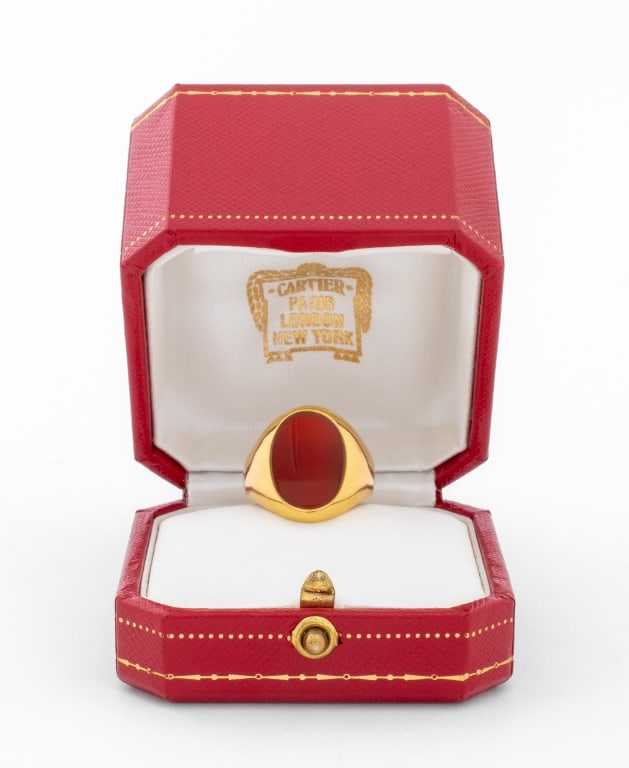 Cartier 18K Yellow Gold Carnelian Ring (1 of 7)
