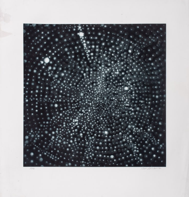 Ross Bleckner "Pathways" Etching and Aquatint: Ross Bleckner (American, b. 1949), "Pathways", Etching and Aquatint in Colors on Paper, 2002, marked "AP2" lower left, signed in pencil and dated lower right, unframed. Image: 26.75" H x 26.5" W; shee