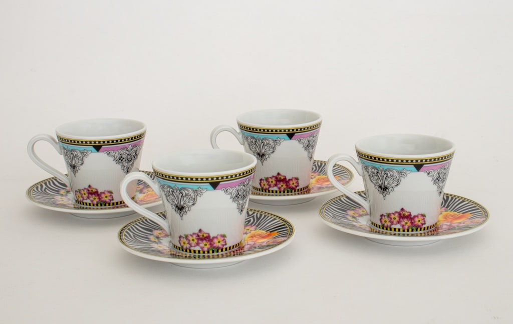 Versace Rosenthal "Hot Flowers" Demitasse for 4 (1 of 16)