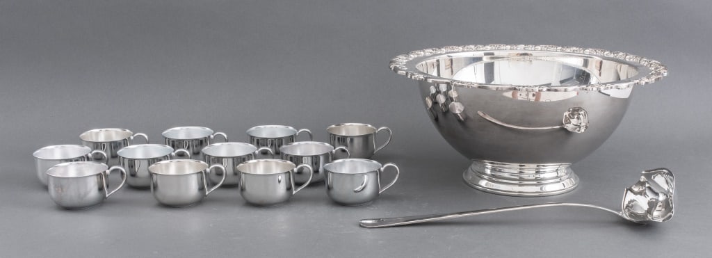Oneida Silver Plate Punch Bowl Set for 12 (1 of 8)